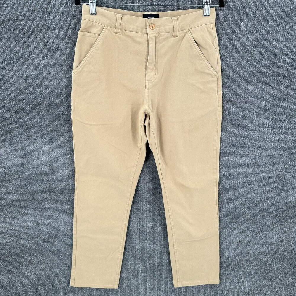 Finisterre Pants Mens 30 Tan Slim Fit Stretch Orgainc Cotton Huckberry‎ HEMMED